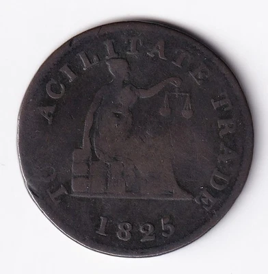 Canada 1825 1/2 Half Penny Copper Coin Col Salaberry Portrait Merchant Token - Image 1 of 2