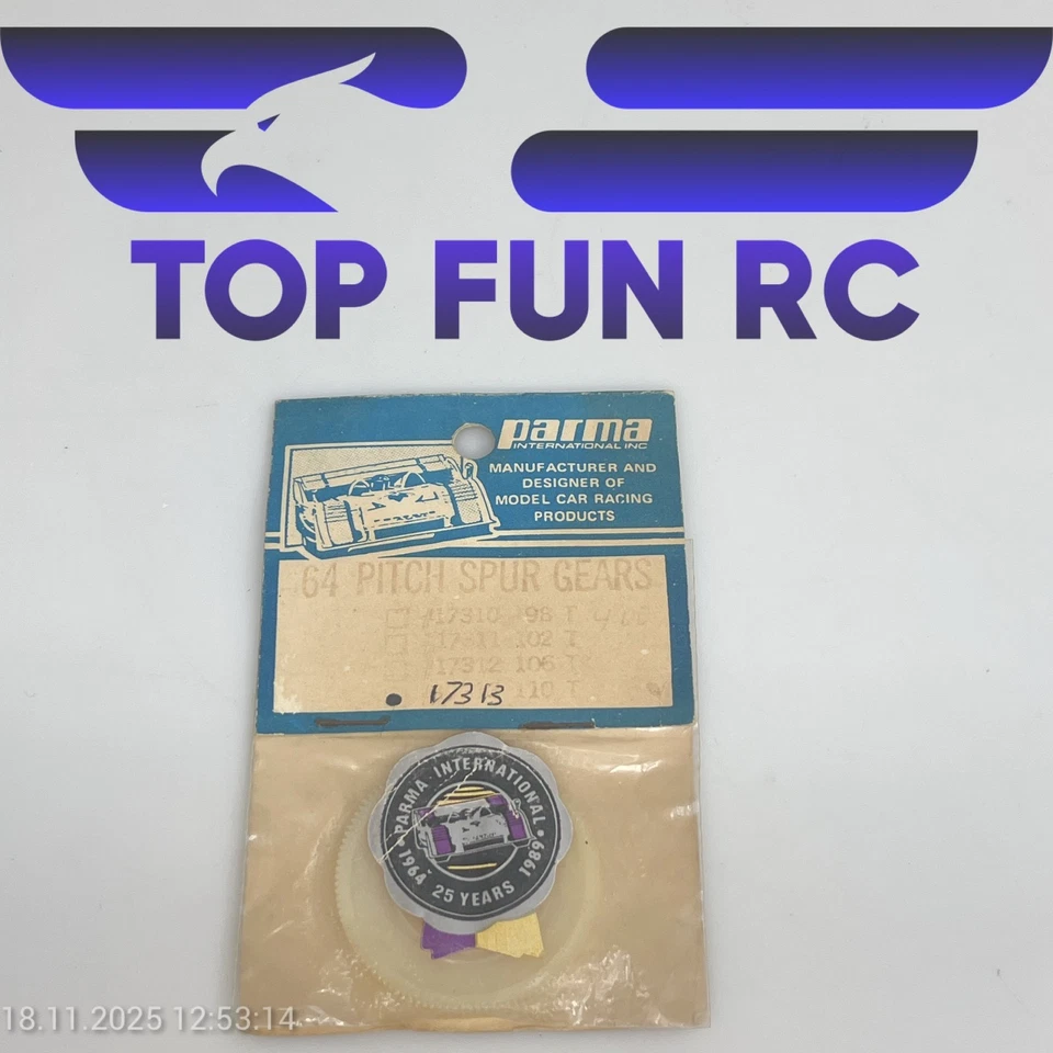PARMA 17313 10T 64P SPUR GEAR VINTAGE RC SPUR GEAR FOR 1/8" MOTOR SHAFT - Image 1 of 1