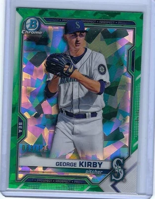 George Kirby 2021 Bowman Sapphire Edition Chrome Prospects Green Refractor /125 - Image 1 of 2