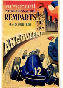 POSTER AFFICHE Angouleme 1953 Circuit Remparts - Picture 1 of 1