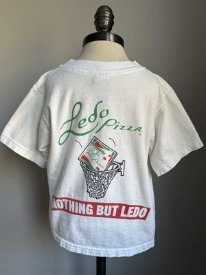 Vintage 90’s Youth Ledo Pizza Nothing But Net Falls Church VA Tee Tshirt 6-8 - Image 1 of 4