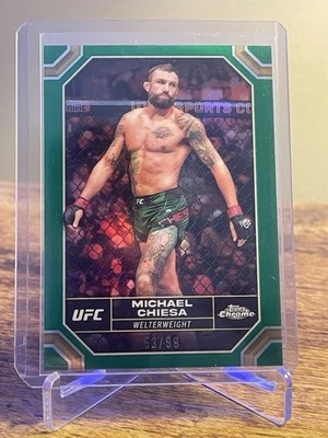 2024 Topps Chrome UFC - Michael Chiesa #137 Green Refractor /99 - Image 1 of 2