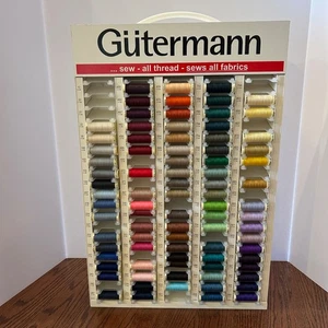 Gutermann 100 hilos carrete vitrina gabinete de almacenamiento estuche con 85 carretes poliéster - Imagen 1 de 13