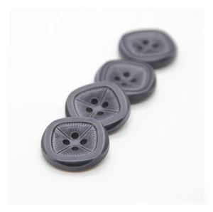 Buttons Grey Cushion Square Look Round Four Hole Buttons Set x 4 - Picture 1 of 7