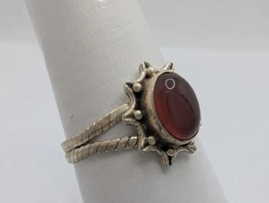 Vintage Sterling Silber 925 Cabochon Karneol Ring Größe 7 - Bild 1 von 7