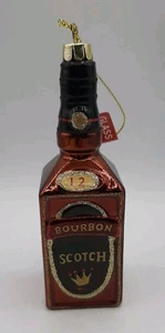 Adorno colgante de Navidad de vidrio escocés bourbon decorativo - Imagen 1 de 5