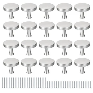 20 Pack Round Cabinet Knob, Silver Dresser Knobs Kitchen Cabinet Drawer Pulls - Picture 1 of 7