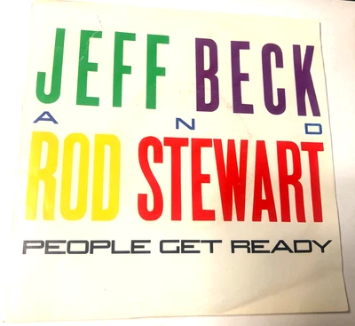 Jeff Beck And Rod Stewart 7" Record 45 & Picture Sleeve People Get Ready / Back - Image 1 of 4