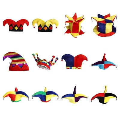 1Pcs Clown Hat Carnival Jester Cap Multiple Peaks Bells Party Costume Festival - Image 1 of 4