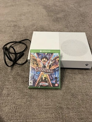 Xbox One S 500GB Model 1681 Console HDMI Power Cord w/ 1 Game Carnival Video - Image 1 of 4