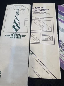 Vintage 1970's Armo's Sew-It-Yourself Tie Guide & Pattern - Picture 1 of 4