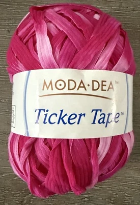 Moda Dea Ticker Tape Yarn Pink Passion #9122 Lot 09 Skein Italy 1.76 oz Nylon!!! - Image 1 of 4