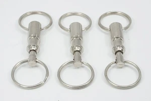 3pc. Detachable Pull Apart Key Rings Quick Release Split Key Chains Brass Body - Picture 1 of 2