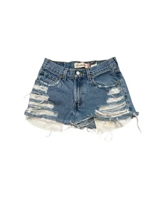 Girls Levi's Blue Distressed Jean Shorts size 16 - Picture 1 of 3