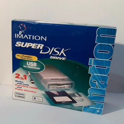 Imation супер дисковод 120 МБ 1,40 МБ USB едва б/у полный в коробке - Изображение 1 из 3