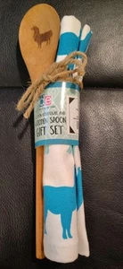 DEI Cotton Dishtowel With Wooden Spoon Gift Set. Lama/Alpaca. - Picture 1 of 2