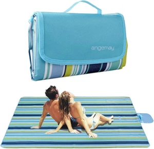 Angemay Outdoor & Picnic Blanket Extra Large Sand Proof and X Large, Blue  - Picture 1 of 7