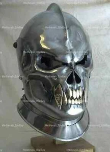 Demonic Face Helmet Battle-ready Medieval Helmet Steel Medieval Knight Helmet - Picture 1 of 4