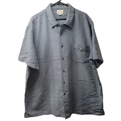 TRADER BAY Men's XXL Blue Hawaiian Shirt Embroidered  - Image 1 of 4