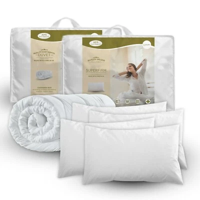 DREAMWISE DOUBLE DUVET 4 DELUXE PILLOWS DOUBLE 15.0 TOG QUILT 4 SUPERFIRM PILLOWS