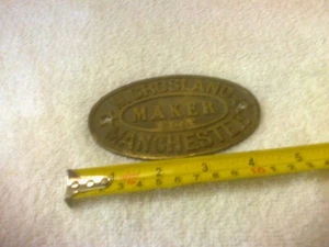 Manchester antique brass name plate William. Crosland 1854 plaque number 280 - Picture 1 of 5