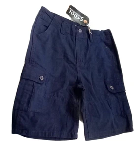 Boys Cargo Shorts Size 12 ( 26X8 ) NEW Navy Blue Pockets Skool Threads Uniform - Picture 1 of 8