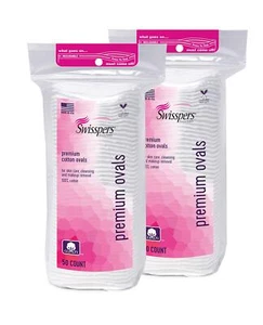 50 Count Cotton Ovals Dual Sided Makeup Remover Pads For Skin Care 2 Bags - Picture 1 of 5