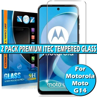 ITEC For Motorola Moto G14 Clear Gorilla Tempered Glass Screen Protector Film Cover