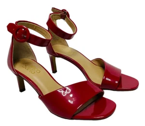 Franco Sarto Red Sandals Caruso Pump Patent Kitten Heel Size US 6.5 - Picture 1 of 11