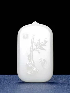 Chinese Natural Hetian Jade Hand carved Exquisite Pendants Crafts - Picture 1 of 7
