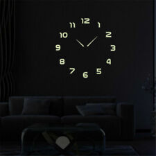 ダーククォーツの家の装飾の夜の時計で輝く大きな発光3DDIY壁掛け時計