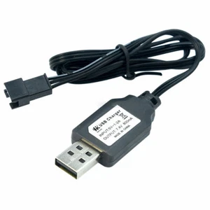 Cable de Carga USB SM-3P Enchufe Positivo para LiPO Li-Ion RC Juguetes Batería 7.4V 800mA - Imagen 1 de 4