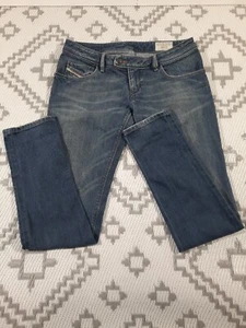 Jeans Diesel Nevy para mujer W29 L32 lavado 008 UN_STRETCH azul cremallera mosca ajustados cónicos - Imagen 1 de 21