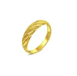 Anillo de banda de boda ajustable unisex talla unisex enchapado en oro de 24 quilates a rayas simples - Imagen 1 de 1