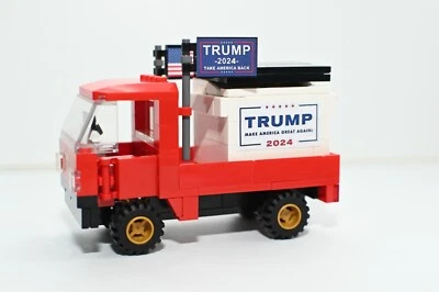 Mini Camión Trump Rojo Basura Honda Acty Modelo Compatible Construido con Ladrillos LEGO® Foto 1 de 2