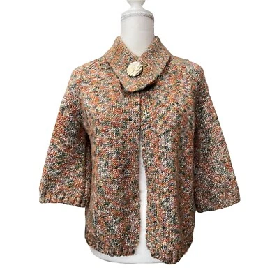 Cárdigan de lana para mujer TWEEDS con cierre de botón de abulón, talla mediana Foto 1 de 4