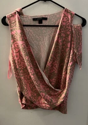 Top envolvente Y2K Express Design Studio pequeño mezcla de seda sin mangas Foto 1 de 4