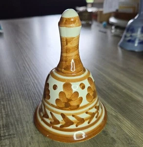 Vintage RARA campana ceramica messicana Talavera "Caramal n' Cream" dipinta a mano - Foto 1 di 8