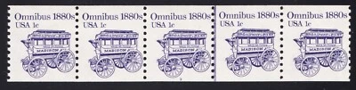 1897 Transportation Issue – 1c PNC JLP strip of 5 Plate # 3 Unused NH F-VF - Image 1 of 2