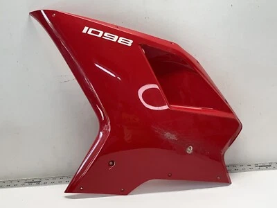 Ducati 848 1098 1198 EVO RED LEFT Mid Fairing Cowling  Needs Repair  48032273A - Image 1 of 4