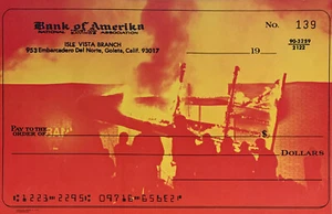 Bank of Amerika Original Vintage 1970 Political Poster 34x23" Isla Vista Riot - Picture 1 of 4