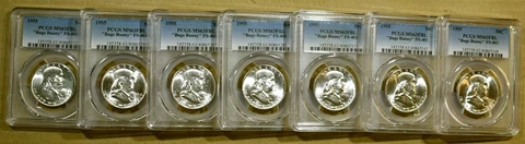 1955 PCGS MS63 FBL FS-401 Bugs Bunny Franklin Half Dollar - 100% Blazing White Cover