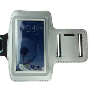 Silver Sports Running Gym Armband Arm Band Case for Samsung Galaxy S5 S4 S3 S2 - Picture 1 of 1