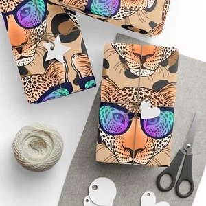 Stylish Leopard Animal Print Premium Eco-Friendly Decorative Gift Wrapping Paper - Picture 1 of 13