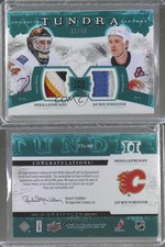 2011 Upper Deck Artifacts Green /50 Miikka Kiprusoff Jay Bouwmeester Dual Patch