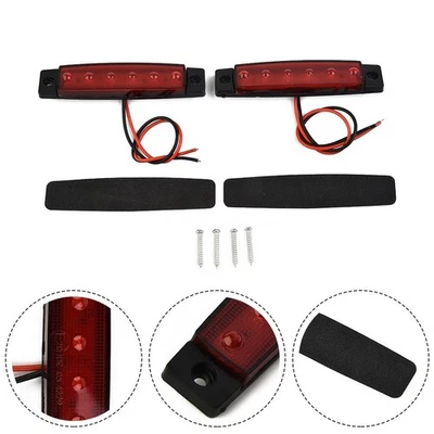 Stop 2x Mount Safe~ Trailer 6led Light Tail Brake Lamp 8.3" Dc Sealed Rv Turn - Image 1 of 4