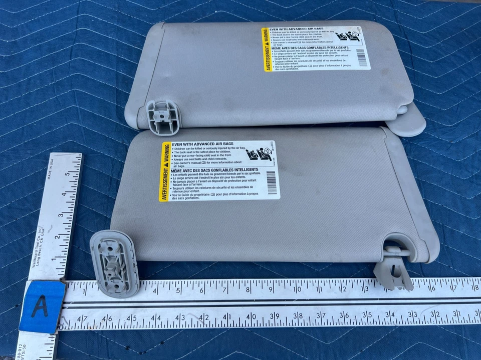 2006-2010 Pontiac G6 Right & Left Sun Visor Shade Gray Pair OEM #10DU - Image 1 of 4