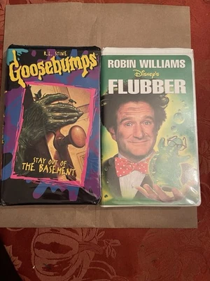 VHS- Disney’s Flubber And RL Steine’s Goosebumps- Stay Out If The Basement - Image 1 of 3