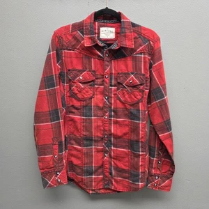 BKE Vintage 1967 Shirt Mens Medium Plaid Western Pearl Snap Long Sleeve - Picture 1 of 9