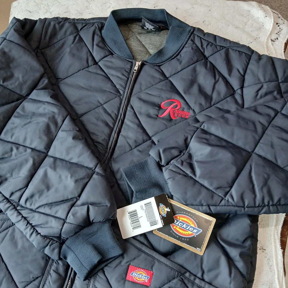 Chaqueta Acolchada Dickies Diamante Para Hombre L Negra Cremallera Completa Rainier Trabajo Abrigo Bombardero Foto 1 de 4